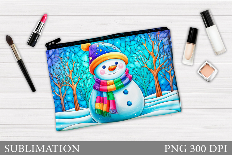 Snowman Cosmetics Bag. Christmas Makeup Bag Sublimation