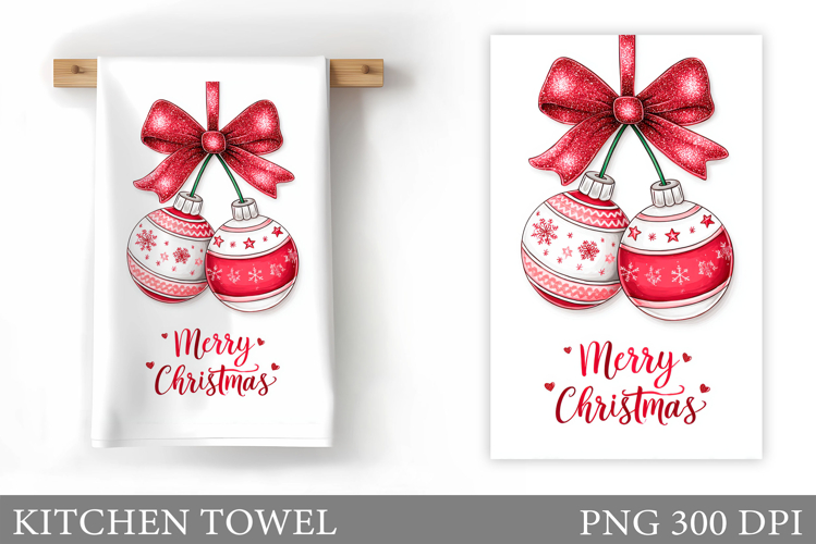 Christmas Kitchen Towel Design. Merry Christmas Sublimation