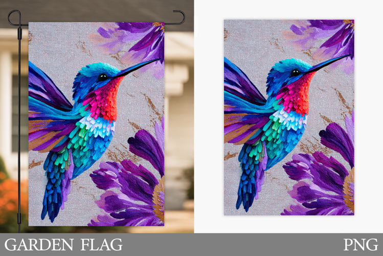 Hummingbird Garden Flag. Bird Garden Flag Sublimation
