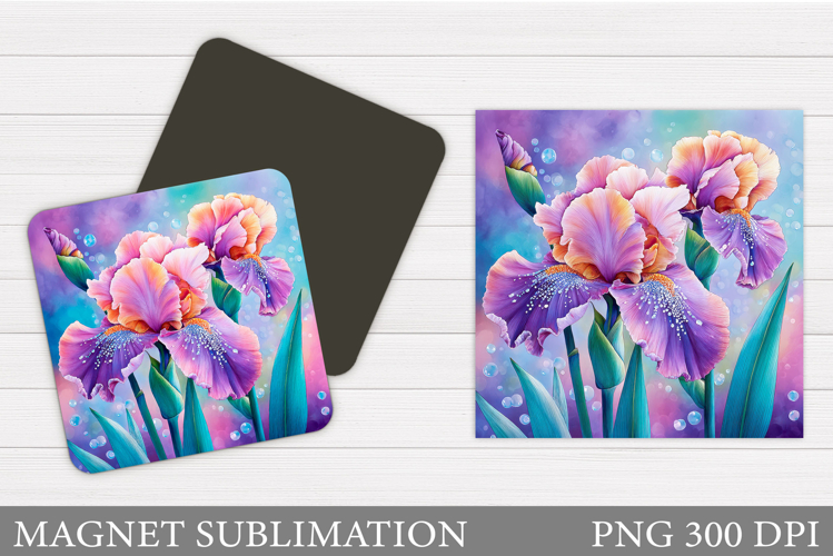 Irises Magnet Design. Flowers Magnet Sublimation