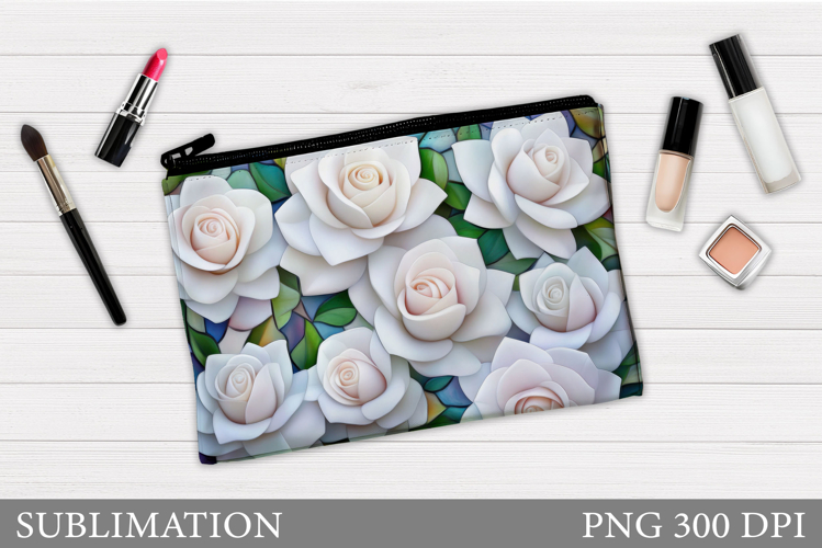 Roses Makeup Bag Sublimation. Floral Makeup Bag Design