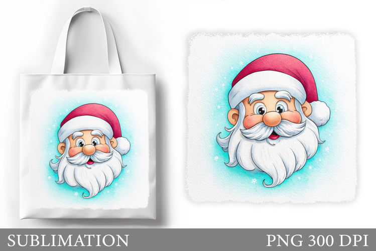 Santa Claus Tote Bag. Christmas Tote Bag Sublimation
