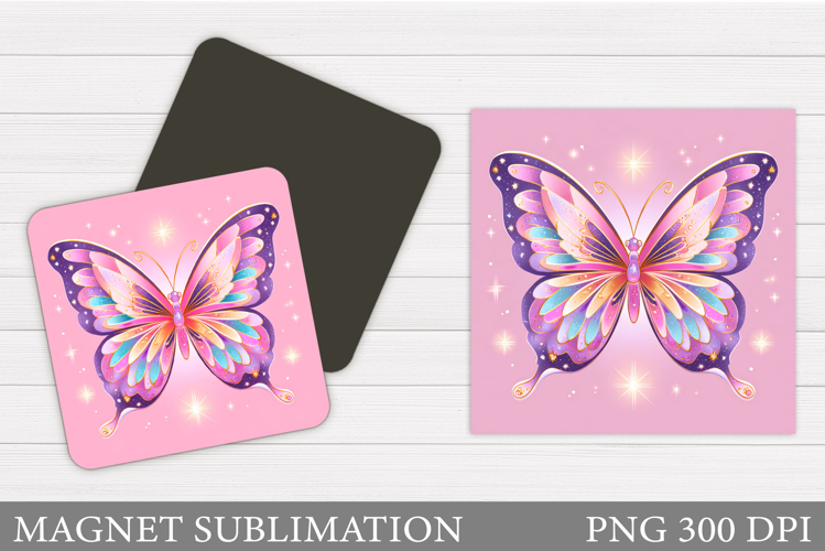 Butterfly Flowers Sublimation. Butterfly Magnet Sublimation