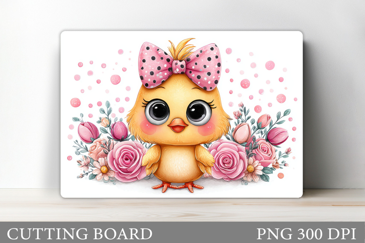 Cute Chicken Cutting Board. Chicken Flowers Cutting Board