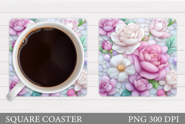 Roses Coaster Design. Roses Sublimation