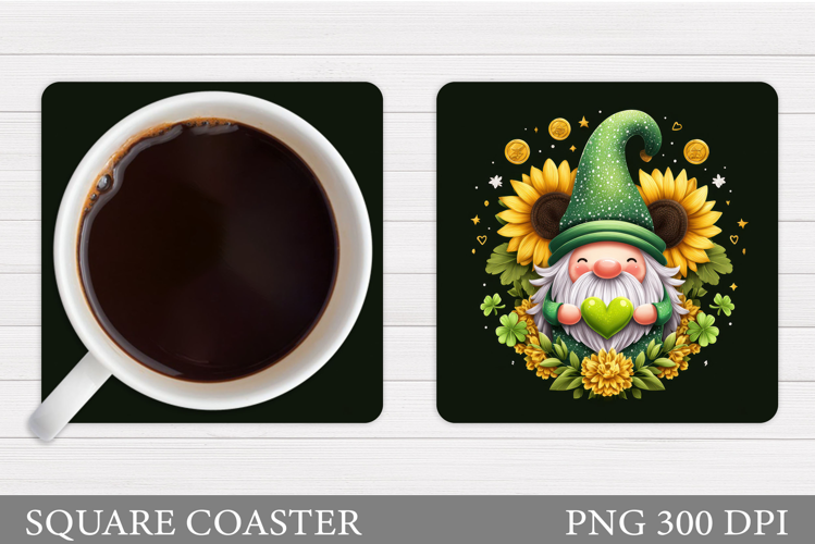 St Patrick Gnome Coaster. St Patrick Coaster Sublimation
