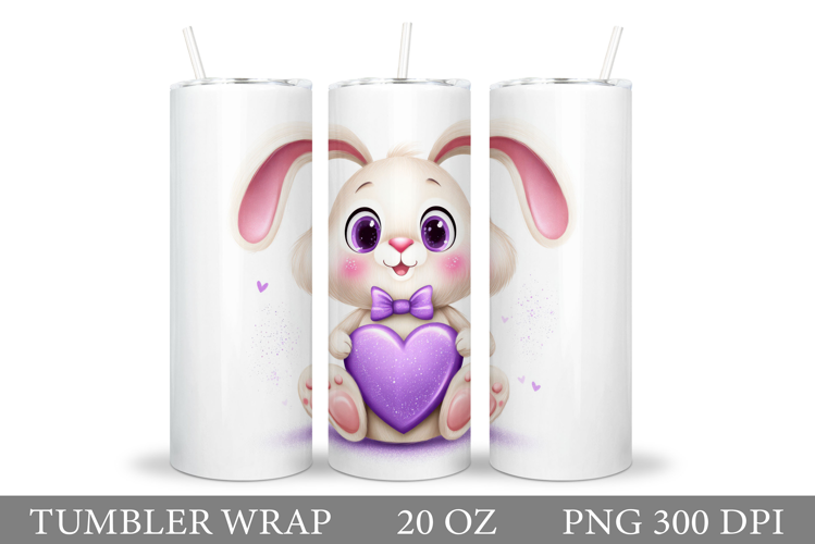 Valentines Bunny Tumbler. Valentines Tumbler Sublimation