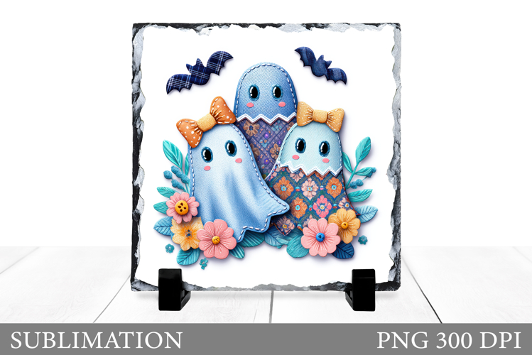 Cute Ghost Slate Design. Halloween Slate Sublimation