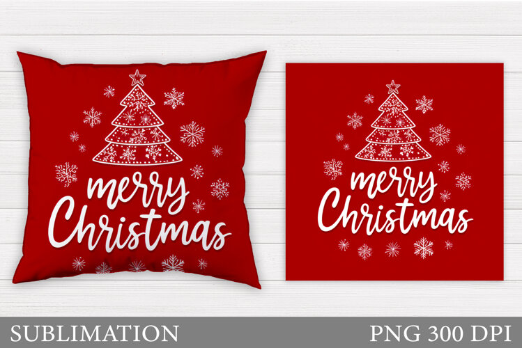 Christmas Tree Pillow Design. Christmas Pillow Sublimation example image 1