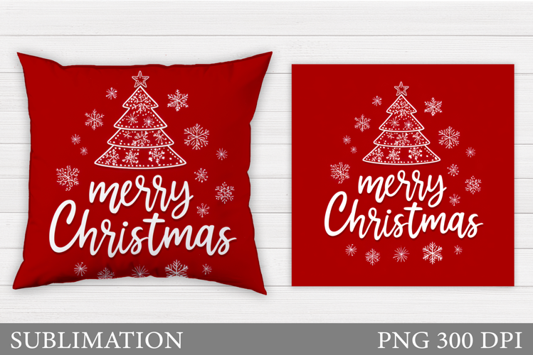 Christmas Tree Pillow Design. Christmas Pillow Sublimation