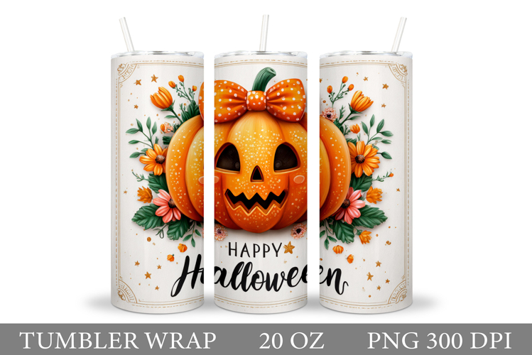 Halloween Pumpkin Tumbler Wrap. Halloween Tumbler Design