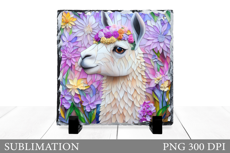 Cute Lama Sublimation. Lama Slate Sublimation