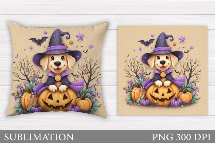 Halloween Dog Pillow Design. Halloween Pillow Sublimation example image 1
