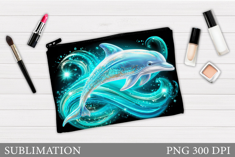 Dolphin Makeup Bag Design. Dolphin Cosmetics Bag Sublimation