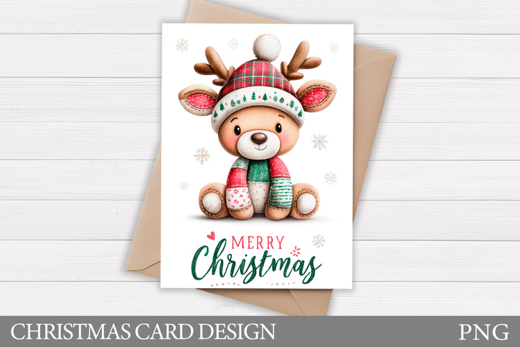 Christmas Deer Card Printable. Christmas Card Design
