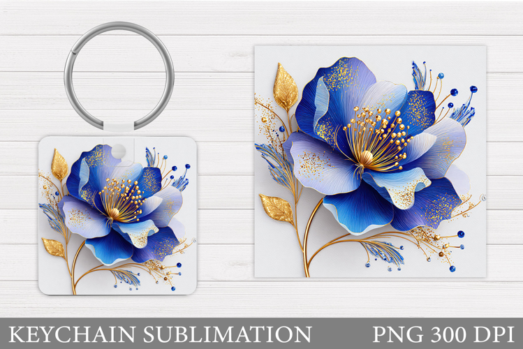 Flower Keychain Sublimation. Floral Keychain Design