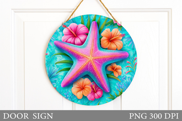 Starfish Door Sign Sublimation. Sea Sublimation