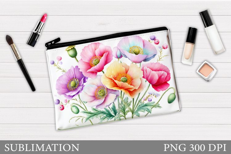 Flowers Makeup Bag Design. Flowers Makeup Pouch Sublimation