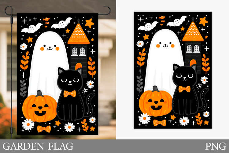 Halloween Garden Flag Design. Halloween Sublimation