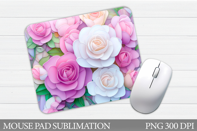Roses Mouse Pad Sublimation. Flowers Mouse Pad Design