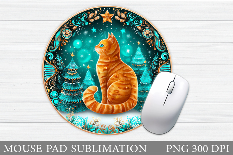 Christmas Cat Mouse Pad. Christmas Mouse Pad Sublimation