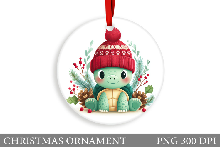 Cute Turtle Christmas Ornament. Christmas Ornament Design
