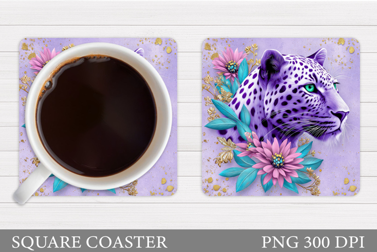 Leopard Coaster Design. Leopard Sublimation