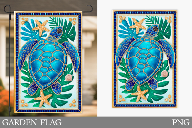 Sea Turtle Garden Flag Design. Sea Turtle Sublimation