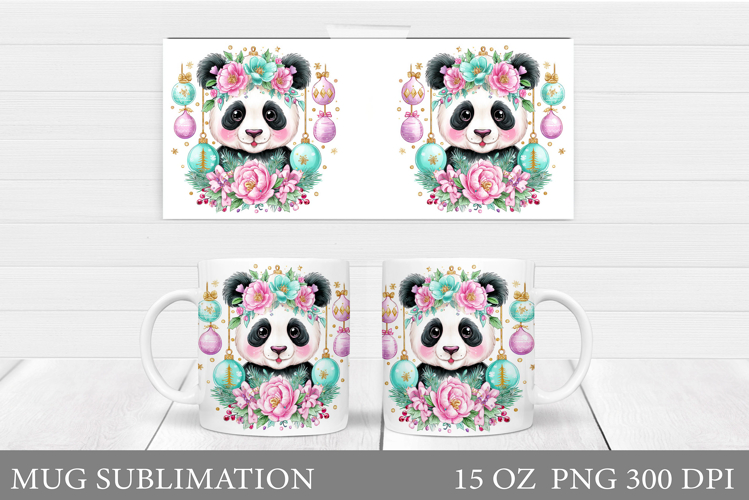 Christmas Panda Mug Design. Christmas Mug Sublimation