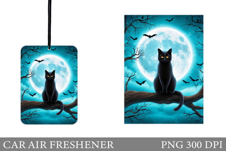 Black Cat Car Air Freshener. Halloween Car Air Freshener