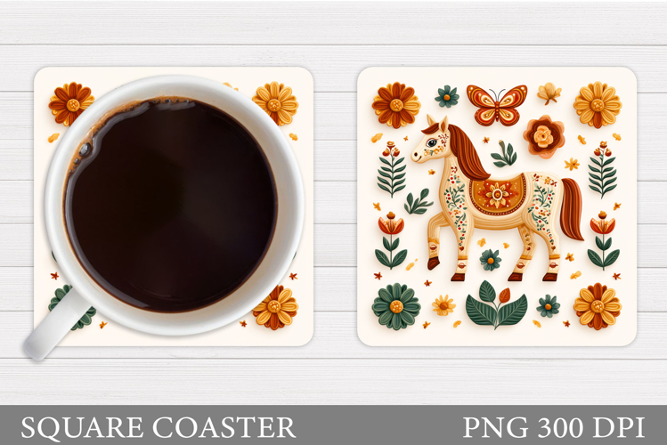 Horse Coaster Design. Cute Horse Sublimation