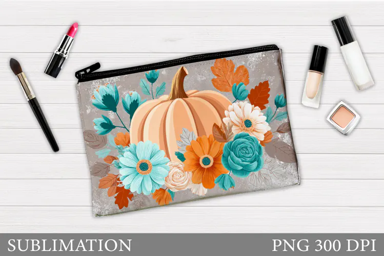Pumpkin Makeup Bag Sublimation. Pumpkin Cosmetics Bag