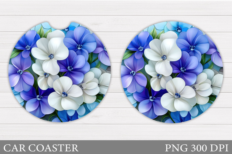 Floral Coaster Design. Flowers Car Coaster Sublimation