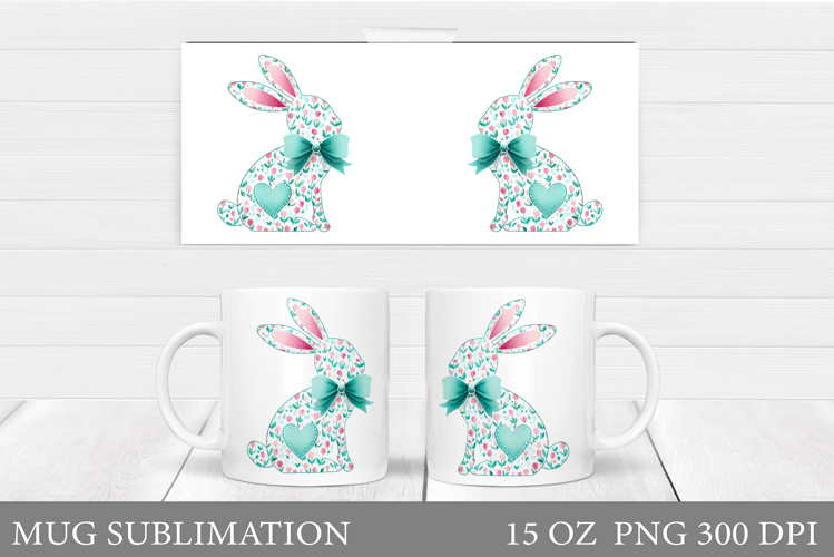 Spring Bunny Mug Sublimation. Spring Mug Design
