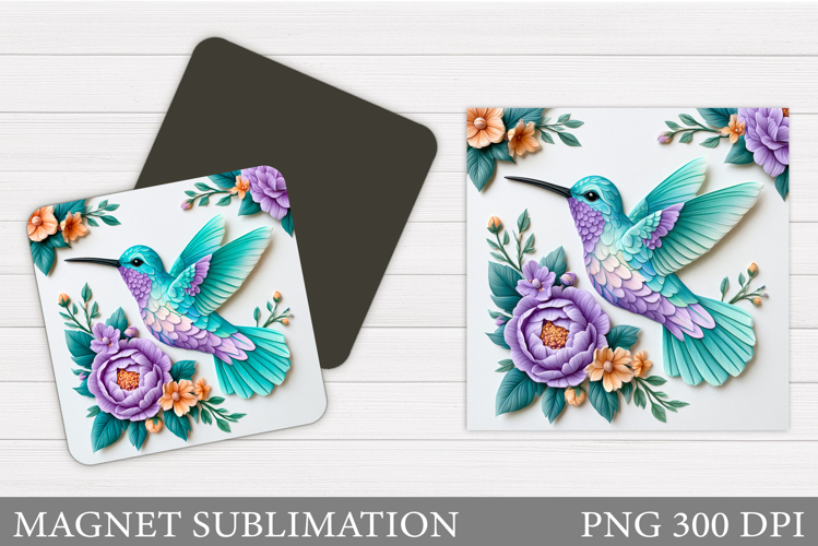 Hummingbird Magnet Design. Bird Magnet Sublimation