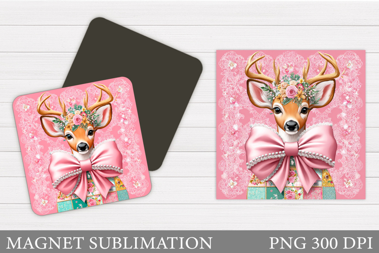 Christmas Deer Magnet Design. Christmas Magnet Sublimation