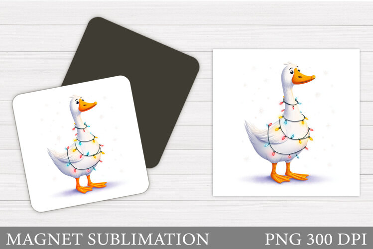 Christmas Goose Magnet. Christmas Magnet Sublimation example image 1