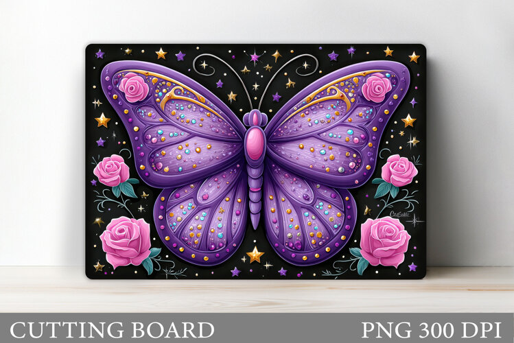Butterfly Cutting Board. Flower Cutting Board Sublimation example image 1