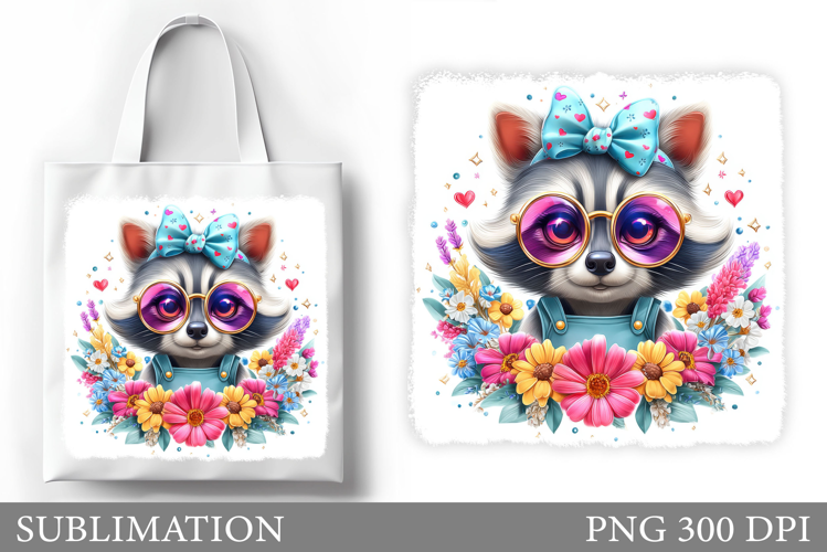 Cute Raccoon Tote Bag Sublimation. Raccoon Sublimation