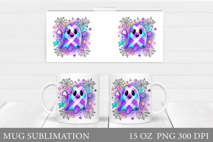 Cute Ghost Mug Design. Cute Halloween Sublimation