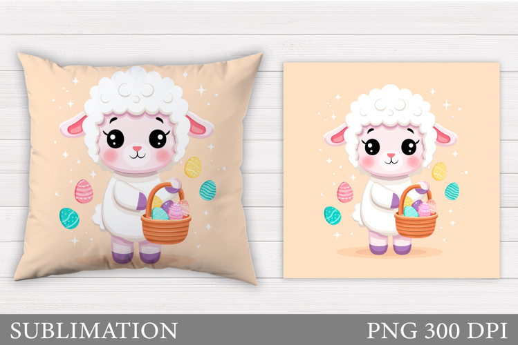 Easter Lamb Pillow Design. Easter Pillow Sublimation