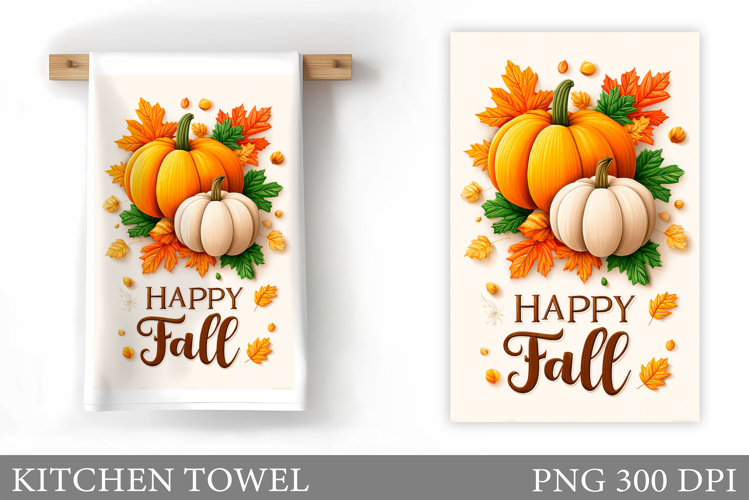 Pumpkin Kitchen Towel. Fall Kitchen Towel Sublimation