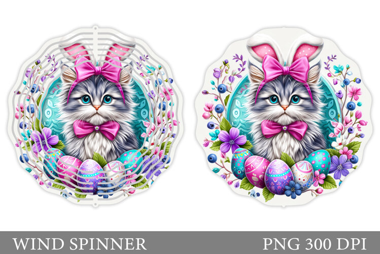 Easter Cat Wind Spinner Design. Easter Wind Spinner example image 1