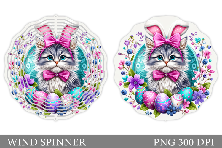 Easter Cat Wind Spinner Design. Easter Wind Spinner