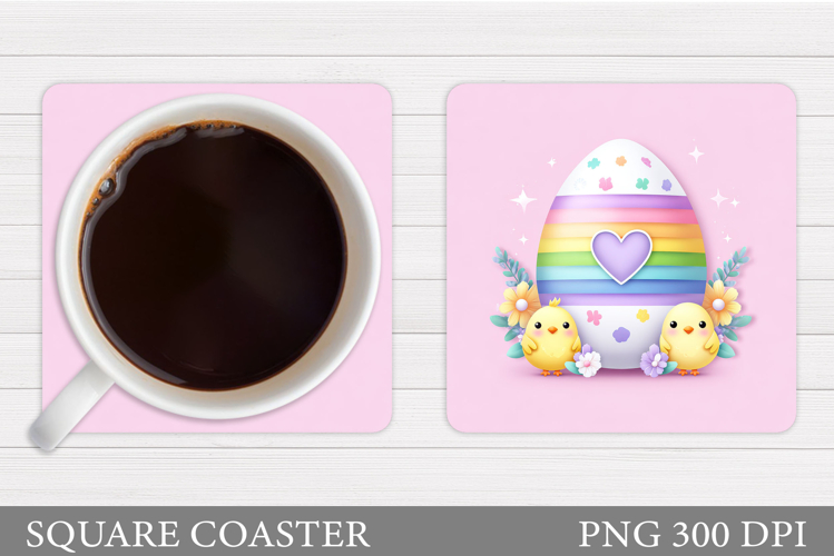 Easter Chick Coaster Design. Easter Eggs Coaster Sublimation