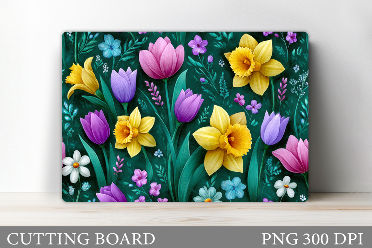 Spring Flowers Cutting Board. Flowers Kitchen Cutting Board