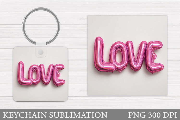 Love Keychain Design. Valentine Keychain Sublimation example image 1