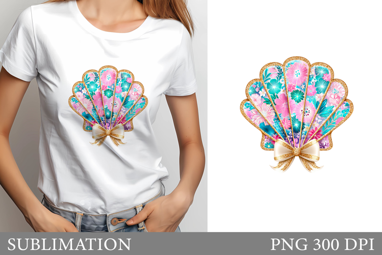 Seashell T-Shirt Design. Seashell Sublimation