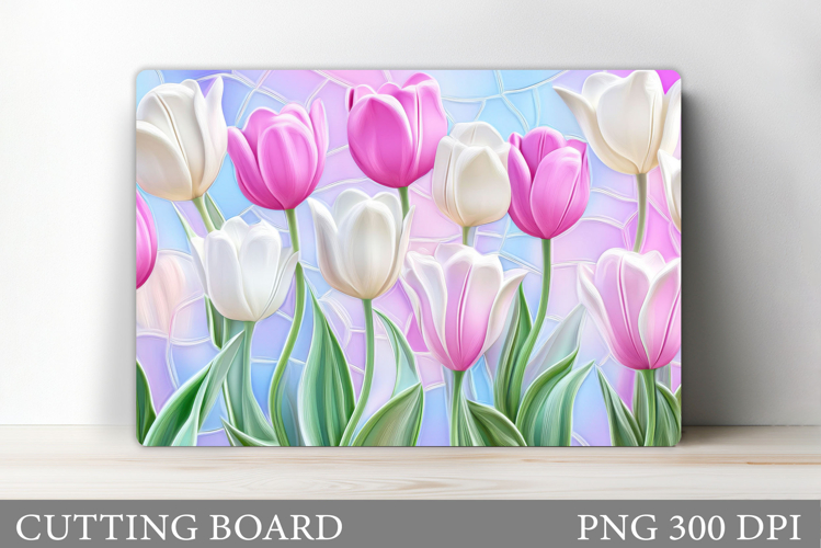 Tulips Cutting Board. Flowers Cutting Board Sublimation example image 1