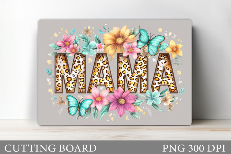 Mother's Day Cutting Board. Floral Cutting Board Sublimation example image 1